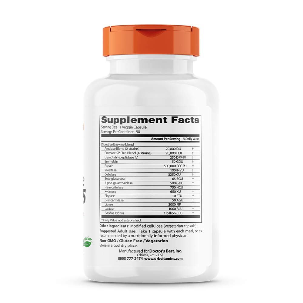 DOCTOR'S BEST - EMÉSZTŐENZIM KAPSZULA - DIGESTIVE ENZYMES - 90 KAPSZULA DOCTOR'S BEST - EMÉSZTŐENZIM KAPSZULA - DIGESTIVE ENZYMES - 90 KAPSZULA