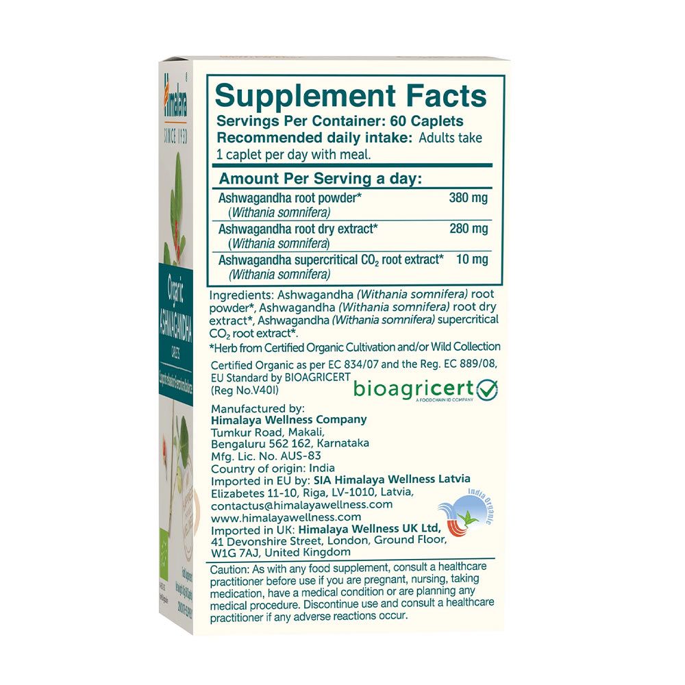 HIMALAYA - ORGANIC ASHWAGANDHA - 60 KAPSZULA HIMALAYA - ORGANIC ASHWAGANDHA - 60 KAPSZULA