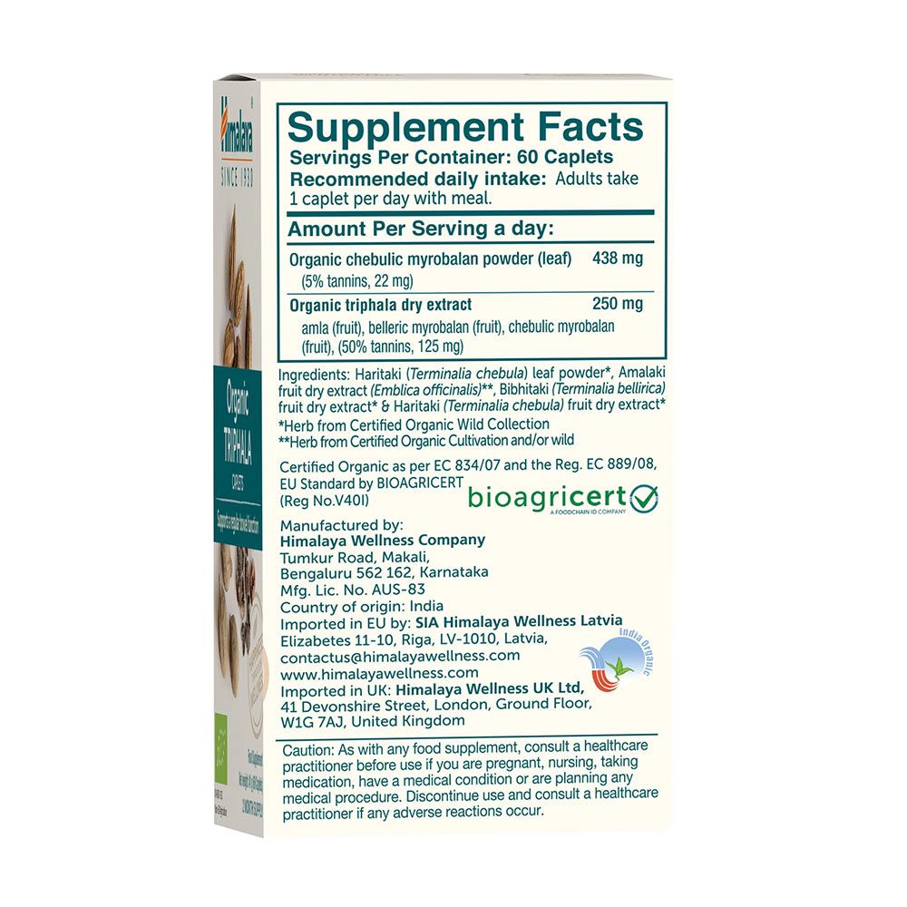 HIMALAYA - ORGANIC TRIPHALA - 60 KAPSZULA HIMALAYA - ORGANIC TRIPHALA - 60 KAPSZULA