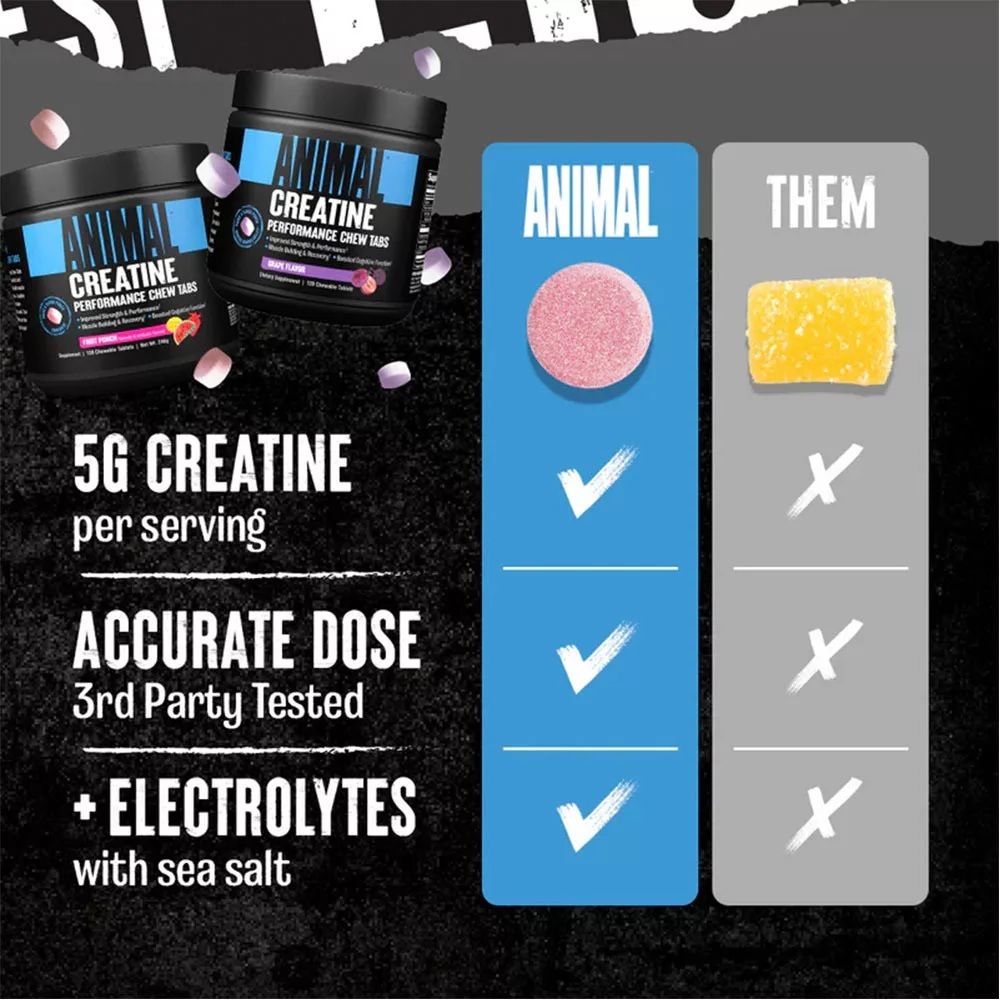 UNIVERSAL NUTRITION - ANIMAL CREATINE CHEWS - 120 RÁGÓTABLETTA UNIVERSAL NUTRITION - ANIMAL CREATINE CHEWS - 120 RÁGÓTABLETTA