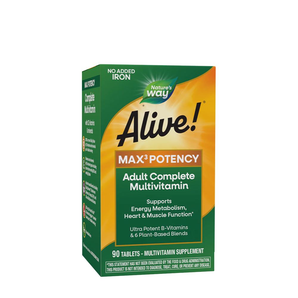 NATURE'S WAY - ALIVE! MAX3 DAILY MULTIVITAMIN WITHOUT IRON - 90 TABLETTA NATURE'S WAY - ALIVE! MAX3 DAILY MULTIVITAMIN WITHOUT IRON - 90 TABLETTA