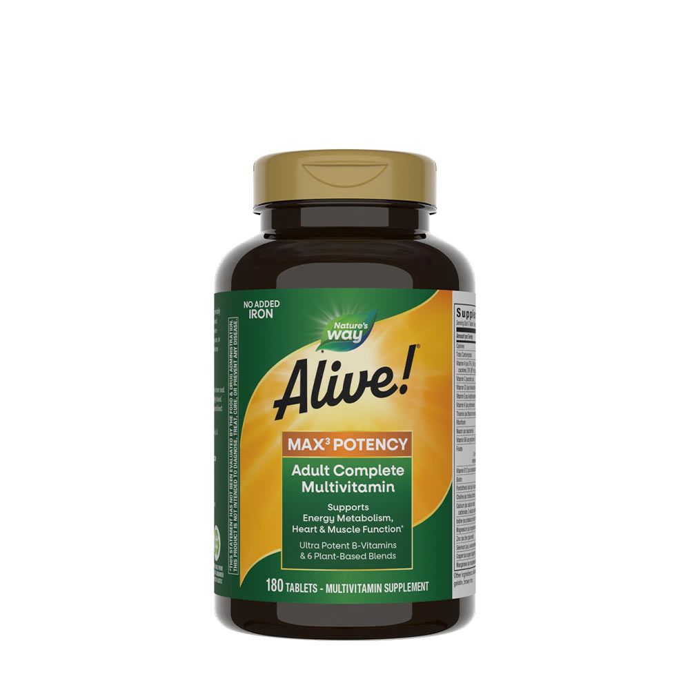 NATURE'S WAY - ALIVE! MAX3 DAILY MULTIVITAMIN WITHOUT IRON - 180 TABLETTA NATURE'S WAY - ALIVE! MAX3 DAILY MULTIVITAMIN WITHOUT IRON - 180 TABLETTA