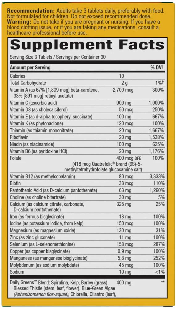 NATURE'S WAY - ALIVE! MAX3 POTENCY MULTIVITAMIN - 90 TABLETTA NATURE'S WAY - ALIVE! MAX3 POTENCY MULTIVITAMIN - 90 TABLETTA