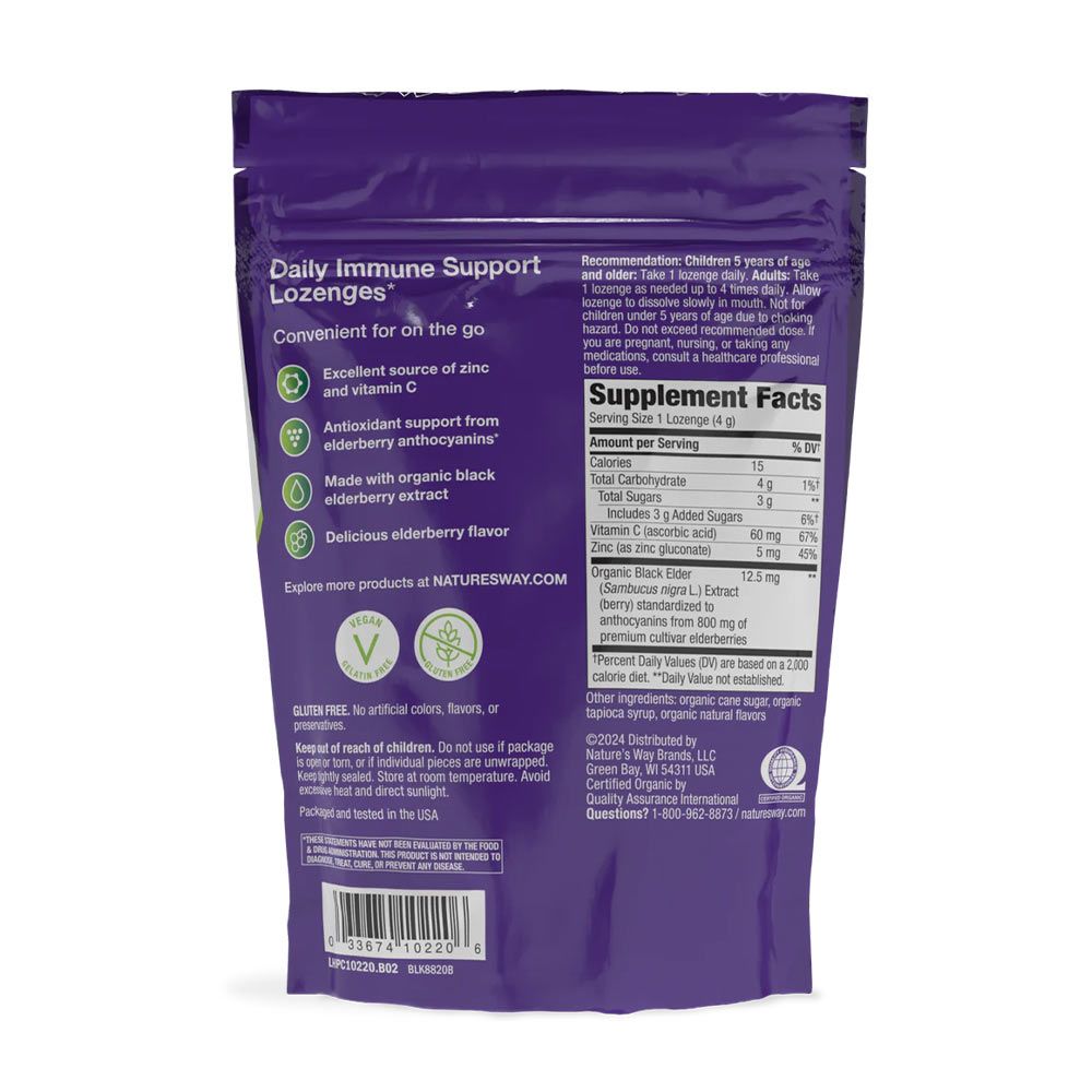 NATURE'S WAY - SAMBUCUS IMMUNE TERMÉSZETES SZOPOGATÓ TABLETTA - 24 DB