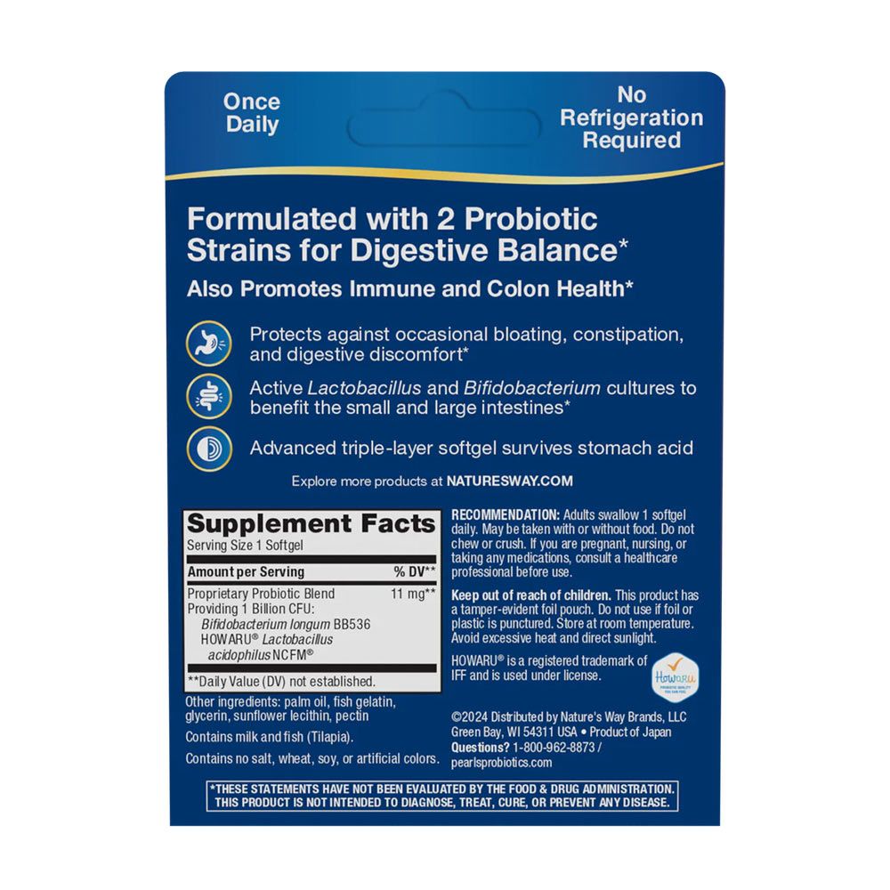 NATURE'S WAY - PROBIOTIC PEARLS ACIDOPHILUS - 30 KAPSZULA NATURE'S WAY - PROBIOTIC PEARLS ACIDOPHILUS - 30 KAPSZULA
