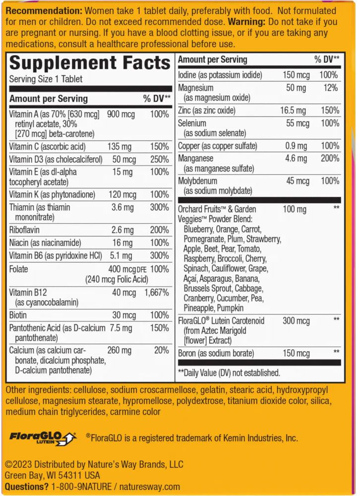 NATURE'S WAY - ALIVE! WOMEN’S 50+ COMPLETE MULTIVITAMIN - 50 TABLETTA NATURE'S WAY - ALIVE! WOMEN’S 50+ COMPLETE MULTIVITAMIN - 50 TABLETTA