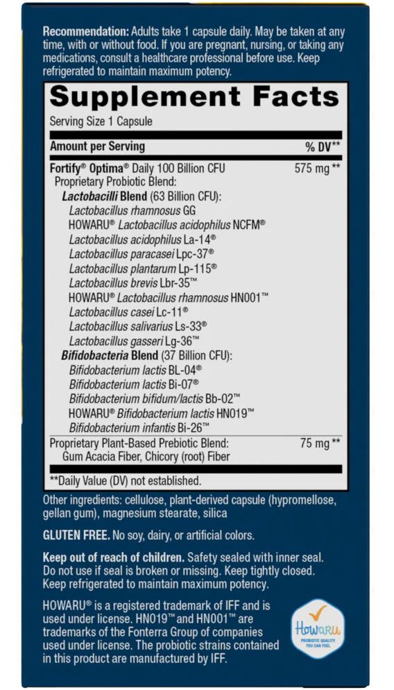 NATURE'S WAY - FORTIFY OPTIMA 100 BILLION PROBIOTIC - 30 KAPSZULA NATURE'S WAY - FORTIFY OPTIMA 100 BILLION PROBIOTIC - 30 KAPSZULA