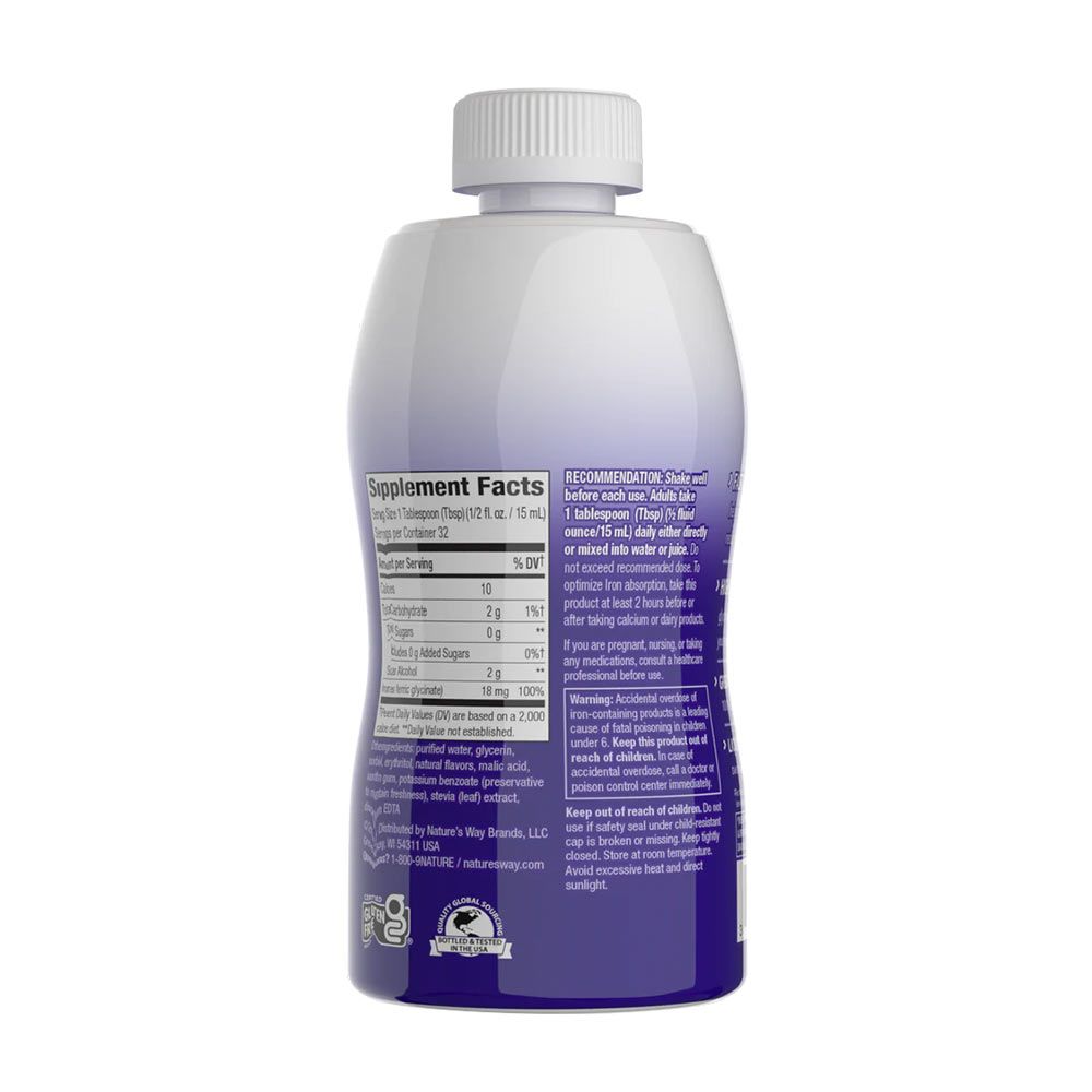 NATURE'S WAY - LIQUID IRON - FOLYÉKONY VAS BOGYÓS GYÜMÖLCS ÍZŰ - 480 ML NATURE'S WAY - LIQUID IRON - FOLYÉKONY VAS BOGYÓS GYÜMÖLCS ÍZŰ - 480 ML