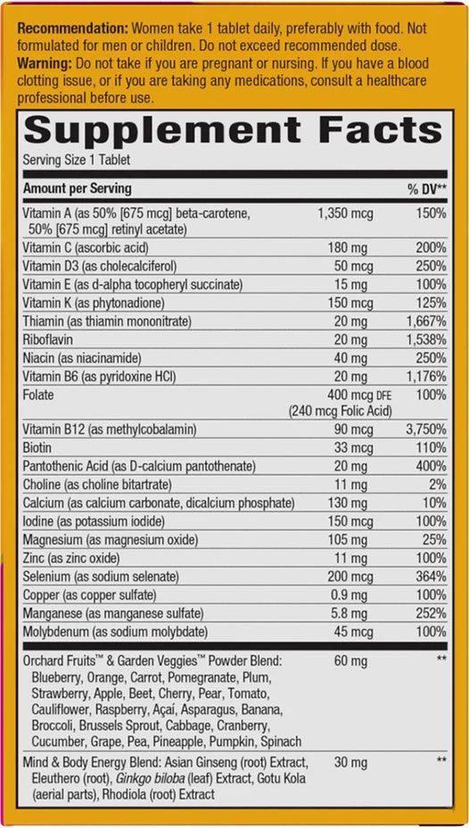NATURE'S WAY - ALIVE! WOMEN'S 50+ ULTRA MULTIVITAMIN - 60 TABLETTA NATURE'S WAY - ALIVE! WOMEN'S 50+ ULTRA MULTIVITAMIN - 60 TABLETTA