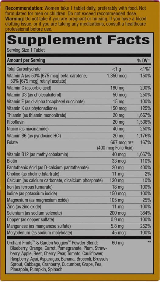 NATURE'S WAY - ALIVE! WOMEN'S ULTRA MULTIVITAMIN - 60 TABLETTA NATURE'S WAY - ALIVE! WOMEN'S ULTRA MULTIVITAMIN - 60 TABLETTA