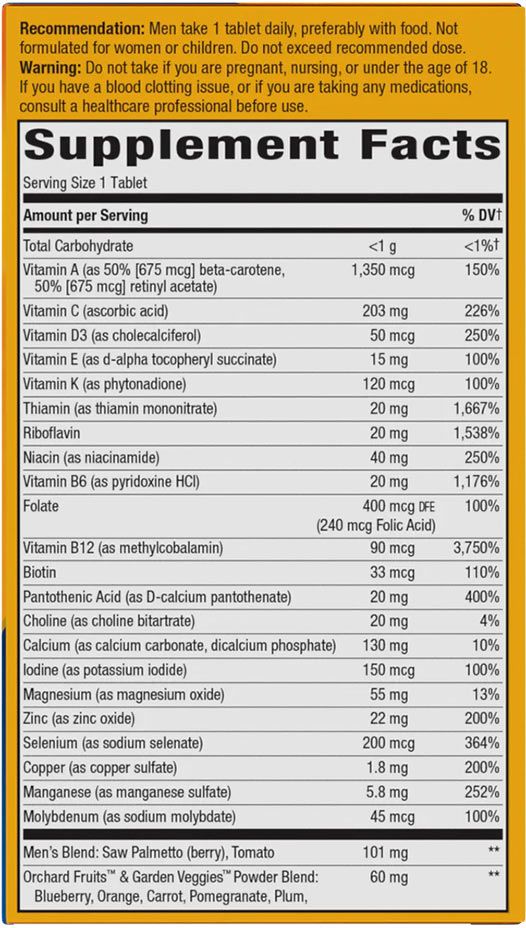 NATURE'S WAY - ALIVE! MEN'S 50+ ULTRA MULTIVITAMIN - 60 TABLETTA NATURE'S WAY - ALIVE! MEN'S 50+ ULTRA MULTIVITAMIN - 60 TABLETTA