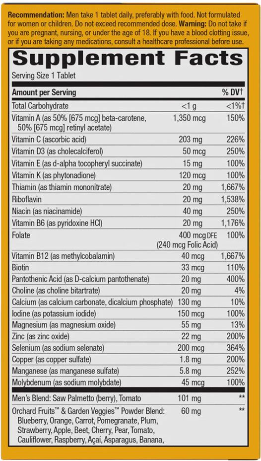 NATURE'S WAY - ALIVE! MEN’S ULTRA MULTIVITAMIN - 60 TABLETTA NATURE'S WAY - ALIVE! MEN’S ULTRA MULTIVITAMIN - 60 TABLETTA