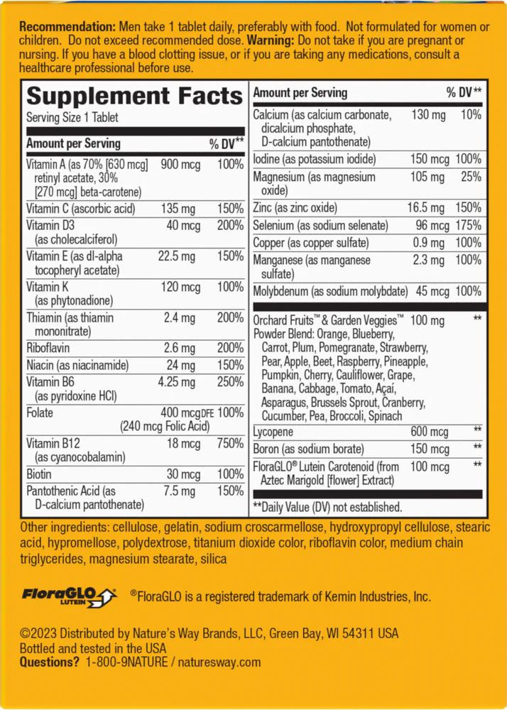 NATURE'S WAY - ALIVE! MEN’S COMPLETE MULTIVITAMIN - 130 TABLETTA NATURE'S WAY - ALIVE! MEN’S COMPLETE MULTIVITAMIN - 130 TABLETTA