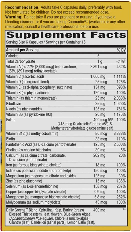 NATURE'S WAY - ALIVE! MAX6 MAX POTENCY DAILY MULTIVITAMIN - 90 KAPSZULA NATURE'S WAY - ALIVE! MAX6 MAX POTENCY DAILY MULTIVITAMIN - 90 KAPSZULA
