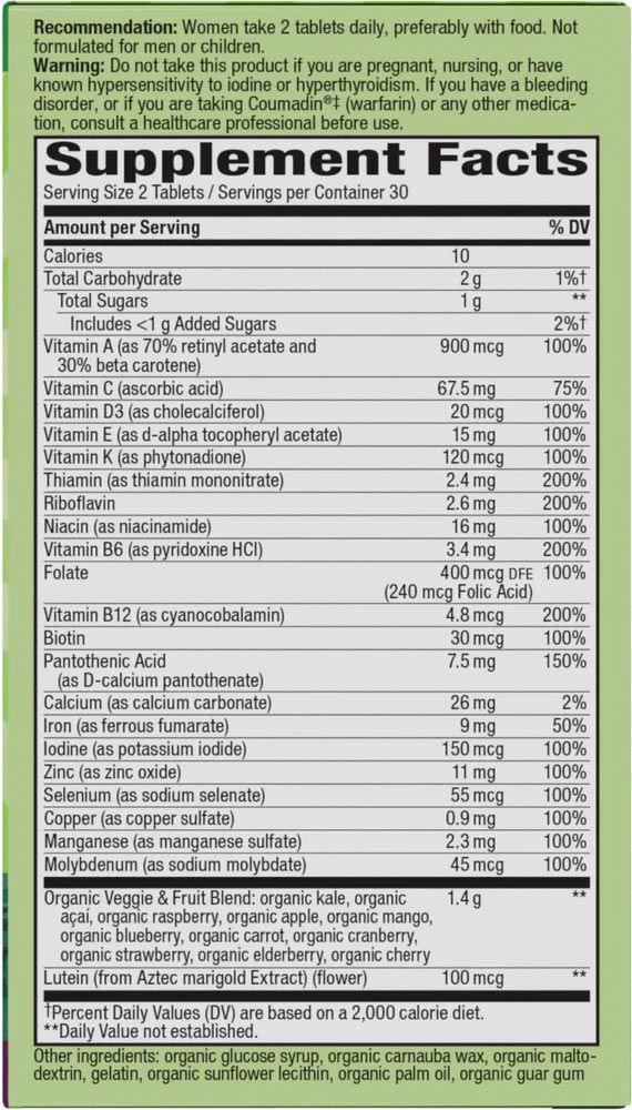 NATURE'S WAY - ALIVE! GARDEN GOODNESS FOR WOMEN - 60 TABLETTA NATURE'S WAY - ALIVE! GARDEN GOODNESS FOR WOMEN - 60 TABLETTA