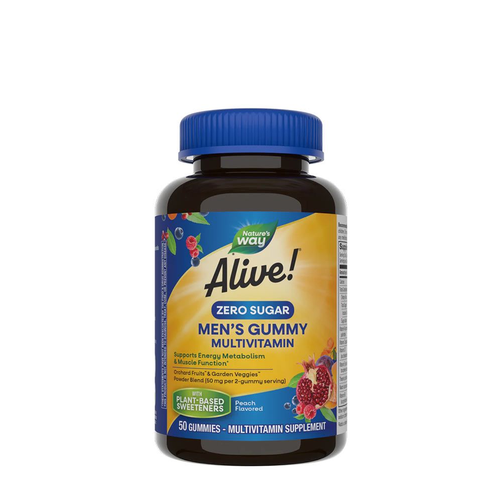NATURE'S WAY - ALIVE! ZERO SUGAR MEN'S GUMMY MULTIVITAMIN - 50 GUMICUKOR NATURE'S WAY - ALIVE! ZERO SUGAR MEN'S GUMMY MULTIVITAMIN - 50 GUMICUKOR