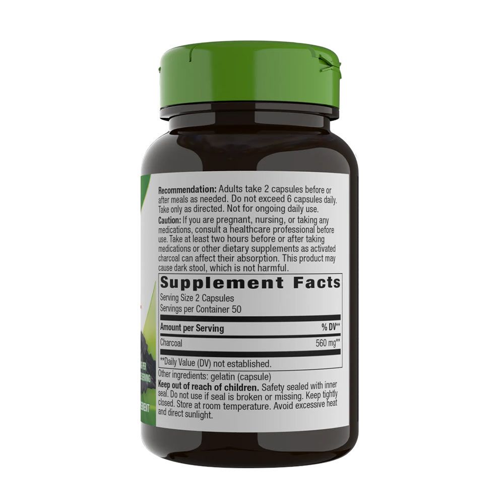 NATURE'S WAY - ACTIVATED CHARCOAL - 100 KAPSZULA NATURE'S WAY - ACTIVATED CHARCOAL - 100 KAPSZULA