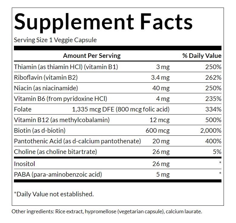 SWANSON - DAILY B-COMPLEX - B-KOMPLEX VITAMIN - 100 KAPSZULA SWANSON - DAILY B-COMPLEX - B-KOMPLEX VITAMIN - 100 KAPSZULA