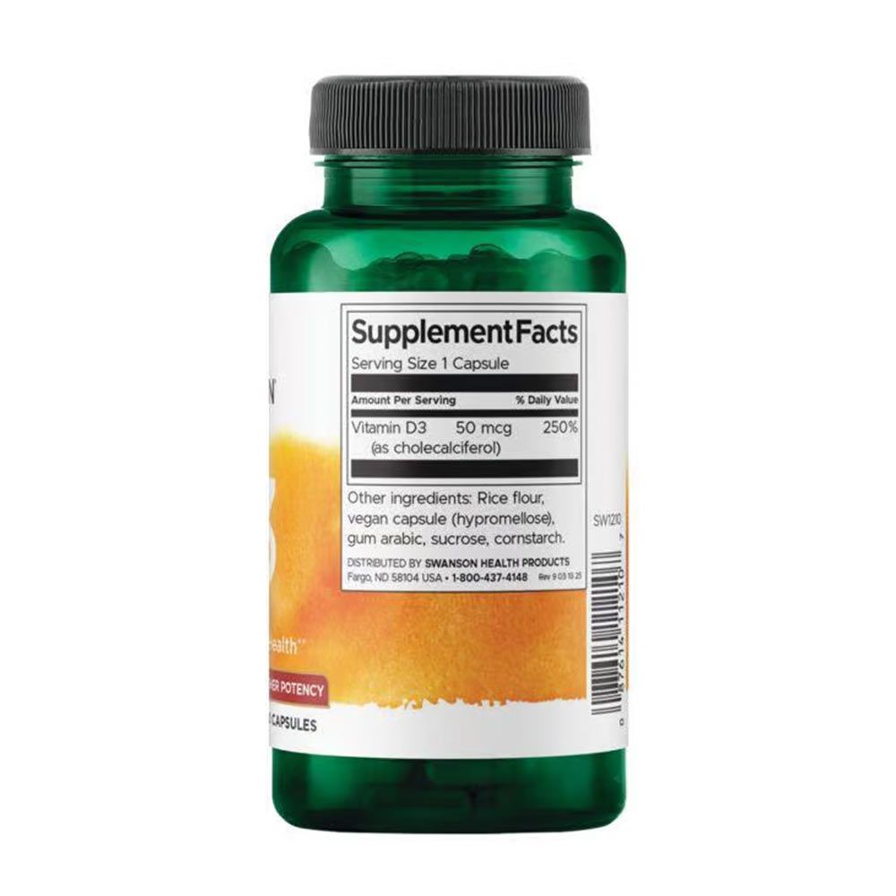 SWANSON - D3-VITAMIN 2,000 IU - 250 KAPSZULA SWANSON - D3-VITAMIN 2,000 IU - 250 KAPSZULA