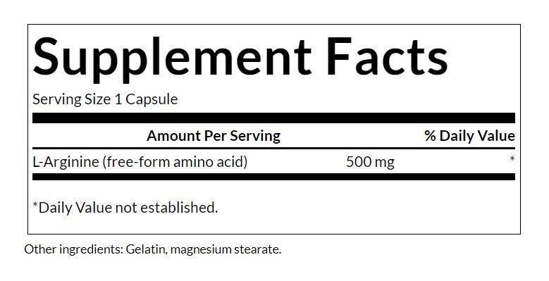 SWANSON - L-ARGININ 500 MG - 100 KAPSZULA SWANSON - L-ARGININ 500 MG - 100 KAPSZULA