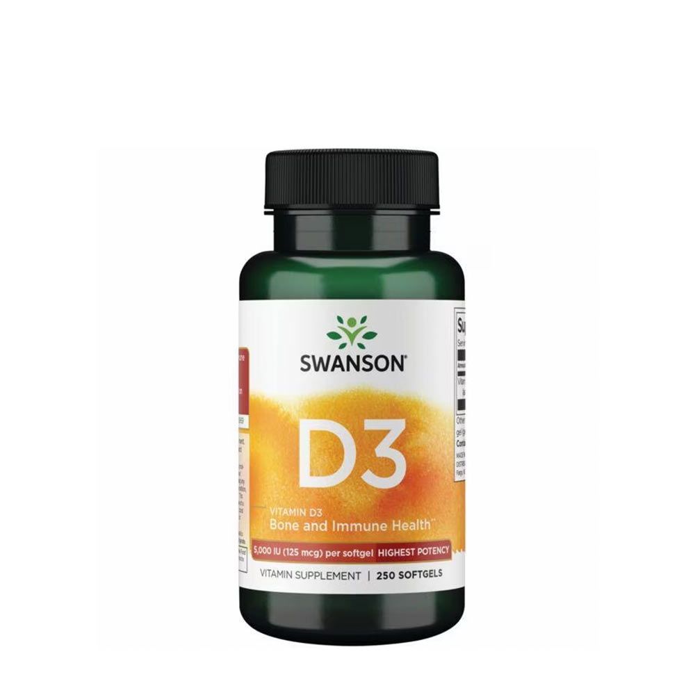 SWANSON - VITAMIN D3 5,000 IU - 250 KAPSZULA SWANSON - VITAMIN D3 5,000 IU - 250 KAPSZULA