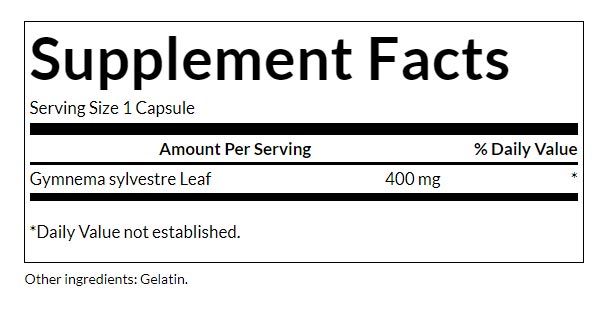 SWANSON - GYMNEMA SYLVESTRE LEAF 400 MG - EGÉSZSÉGES ANYAGCSERE TÁMOGATÁS - 100 KAPSZULA SWANSON - GYMNEMA SYLVESTRE LEAF 400 MG - EGÉSZSÉGES ANYAGCSERE TÁMOGATÁS - 100 KAPSZULA