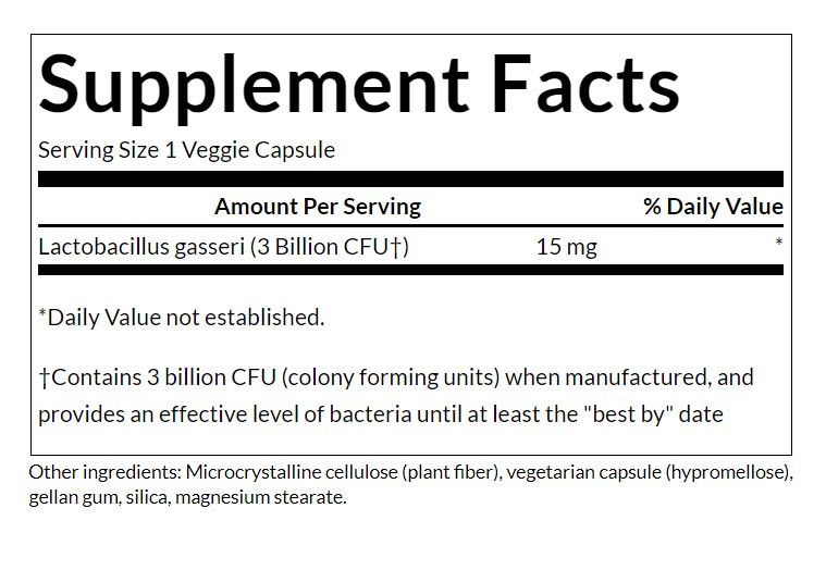 SWANSON - LACTOBACILLUS GASSERI 3 BILLION CFU - 60 KAPSZULA SWANSON - LACTOBACILLUS GASSERI 3 BILLION CFU - 60 KAPSZULA
