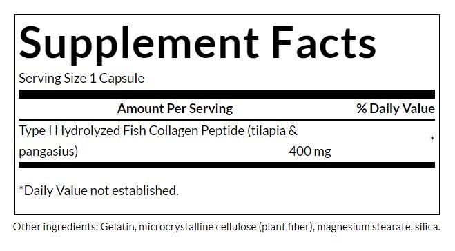 SWANSON - MARINE COLLAGEN PEPTIDES 400 MG - I-ES TÍPUSÚ HIDROLIZÁLT TENGERI KOLLAGÉN PEPTIDEK - 60 KAPSZULA SWANSON - MARINE COLLAGEN PEPTIDES 400 MG - I-ES TÍPUSÚ HIDROLIZÁLT TENGERI KOLLAGÉN PEPTIDEK - 60 KAPSZULA