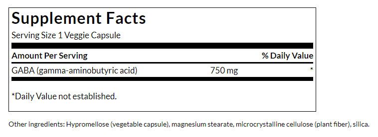 SWANSON - GABA 750 MG - 60 KAPSZULA SWANSON - GABA 750 MG - 60 KAPSZULA