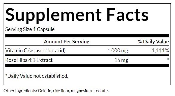 SWANSON - VITAMIN C WITH ROSE HIPS 1,000 MG - C-VITAMIN CSIPKEBOGYÓVAL - 250 KAPSZULA SWANSON - VITAMIN C WITH ROSE HIPS 1,000 MG - C-VITAMIN CSIPKEBOGYÓVAL - 250 KAPSZULA